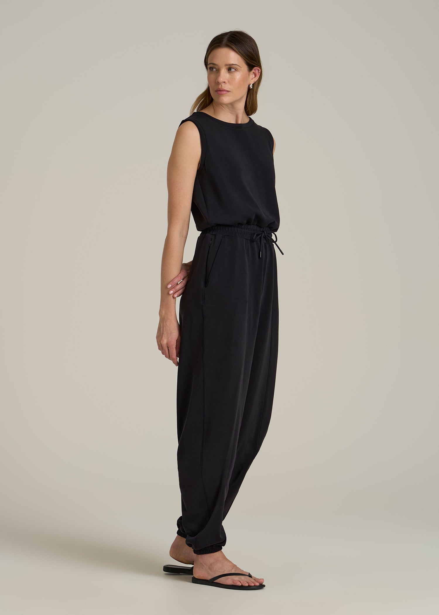 Soft Motion Sleeveless Sweatpant Jumpsuit for Tall Women - Image 3