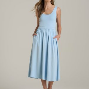 Jersey Tank Dress with Pockets for Tall Women
