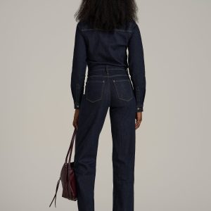 Long Sleeve Denim Jumpsuit for Tall Women