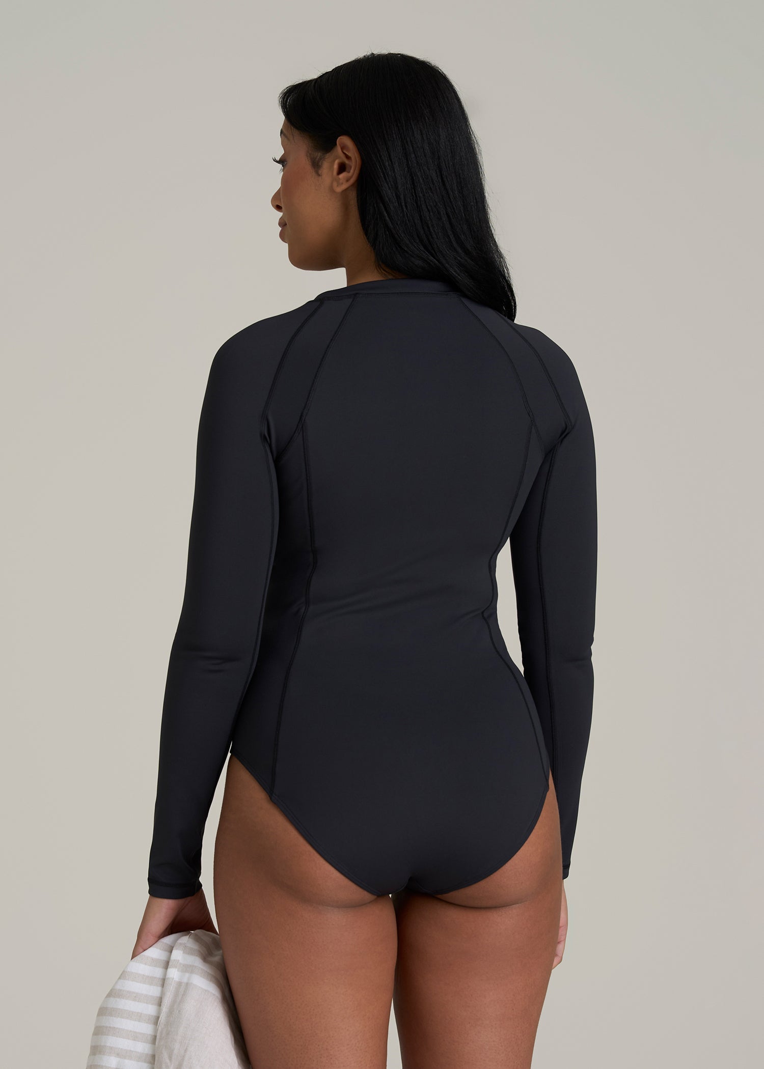 Long Sleeve UPF 50 One Piece Swimsuit for Tall Women - Image 4