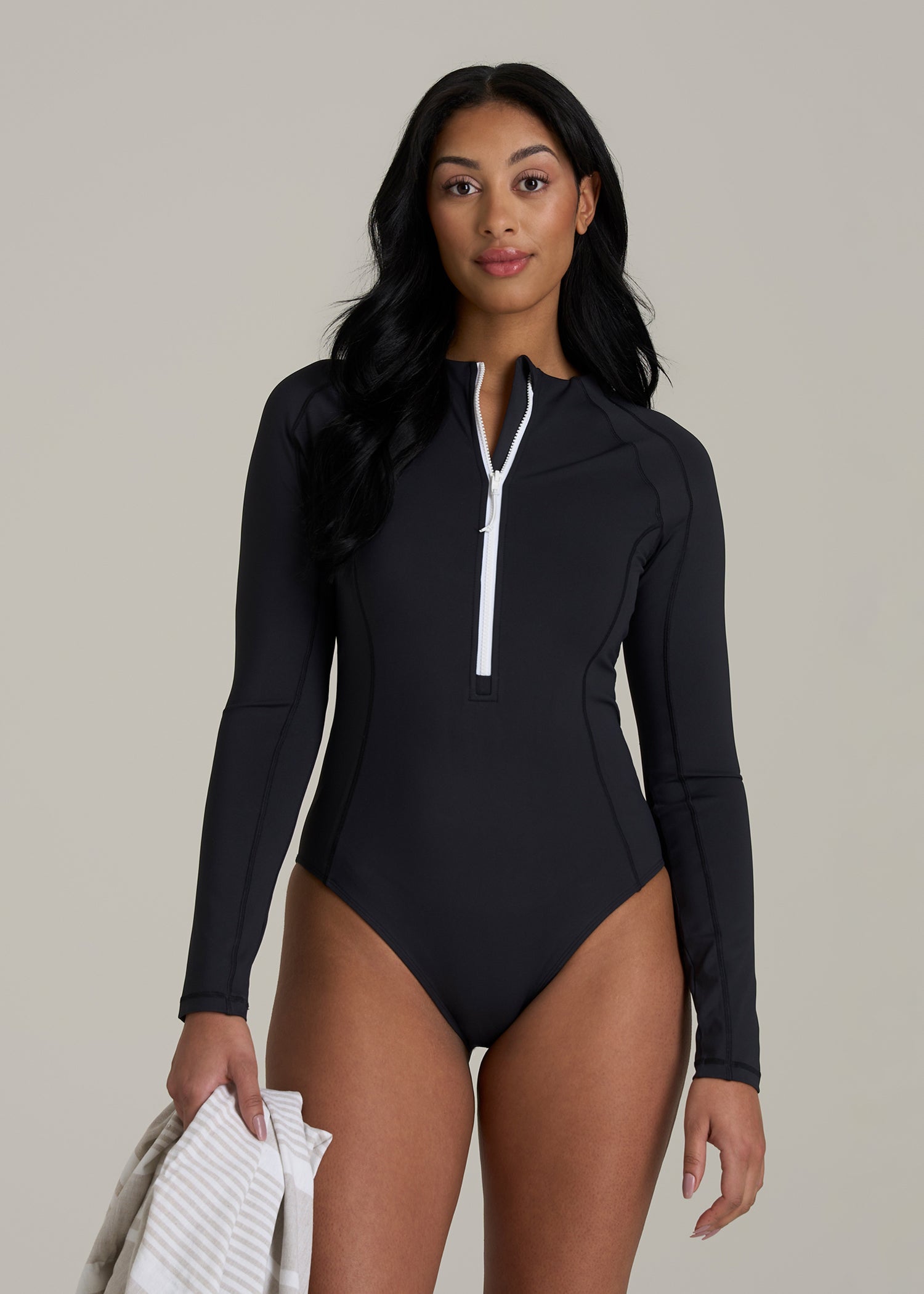Long Sleeve UPF 50 One Piece Swimsuit for Tall Women - Image 2
