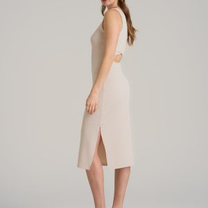 Midi Cross Back Sleeveless Dress for Tall Women