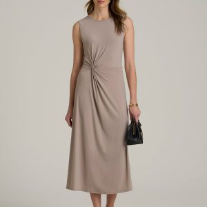 Sleeveless Knot Front Dress for Tall Women